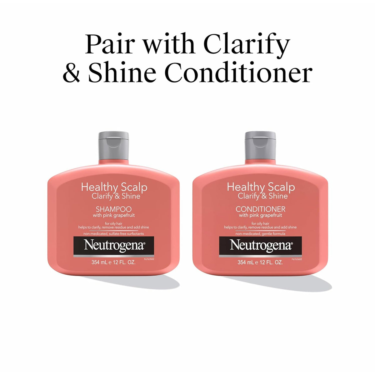 Neutrogena Healthy Scalp Shampoo – Mindful Shower Reset for Oily Hair and Buildup, Pink Grapefruit Scent 12 fl oz