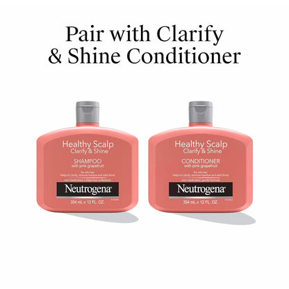Neutrogena Healthy Scalp Shampoo – Mindful Shower Reset for Oily Hair and Buildup, Pink Grapefruit Scent 12 fl oz