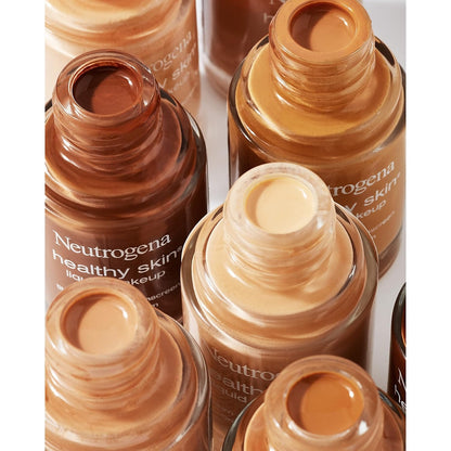 Neutrogena Healthy Skin Liquid Foundation – Mindful Morning Beauty Routine, Lightweight SPF 20 for Normal to Dry Skin