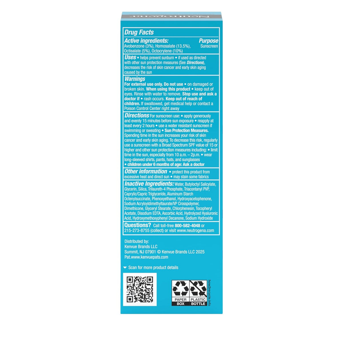 Neutrogena Hydro Boost Daily Face Cream – Clean-Formula SPF 50 Safe for Acne-Prone and Sensitive Skin
