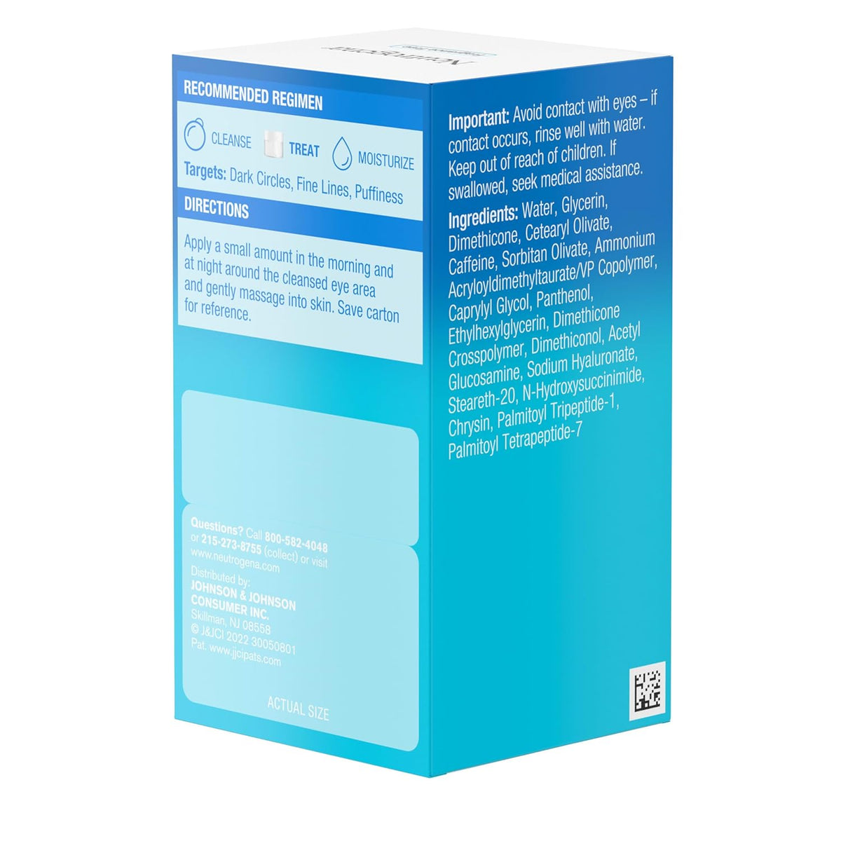 Neutrogena Hydro Boost Eye Cream – Holiday Ready Gift for the Busy Professional, Fragrance Free Eye Cream Duo 0.5 oz
