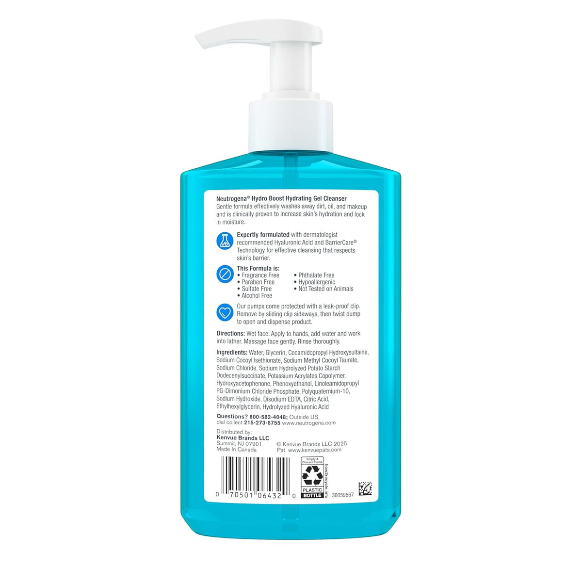 Neutrogena Hydro Boost Face Wash for Holiday Gift Baskets, Daily Hydrating Facial Cleanser 2-Pack
