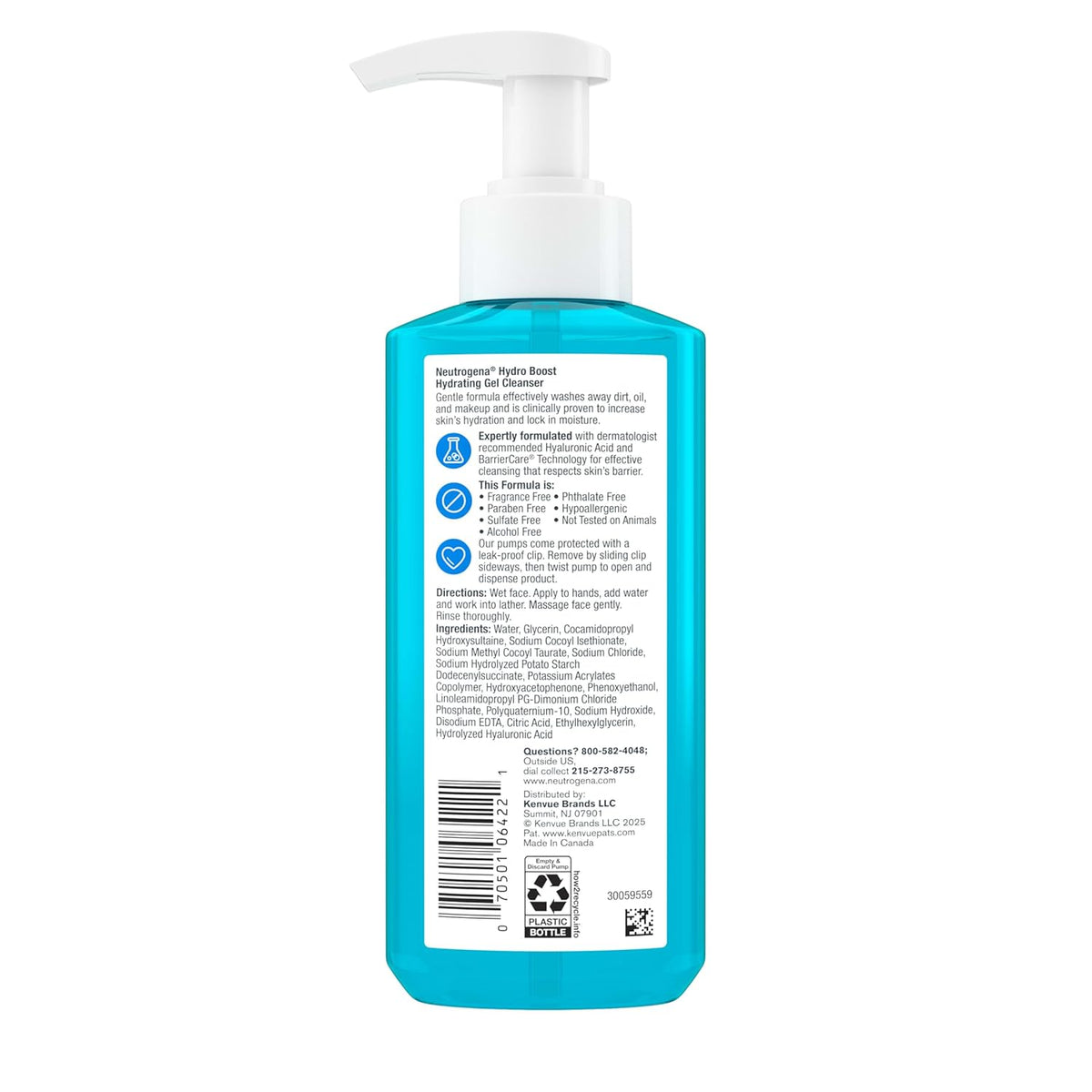 Neutrogena Hydro Boost Hydrating Face Wash – Fragrance Free Gel to Foam Cleanser with Hyaluronic Acid for Sensitive Skin Care and Calm Morning Rituals