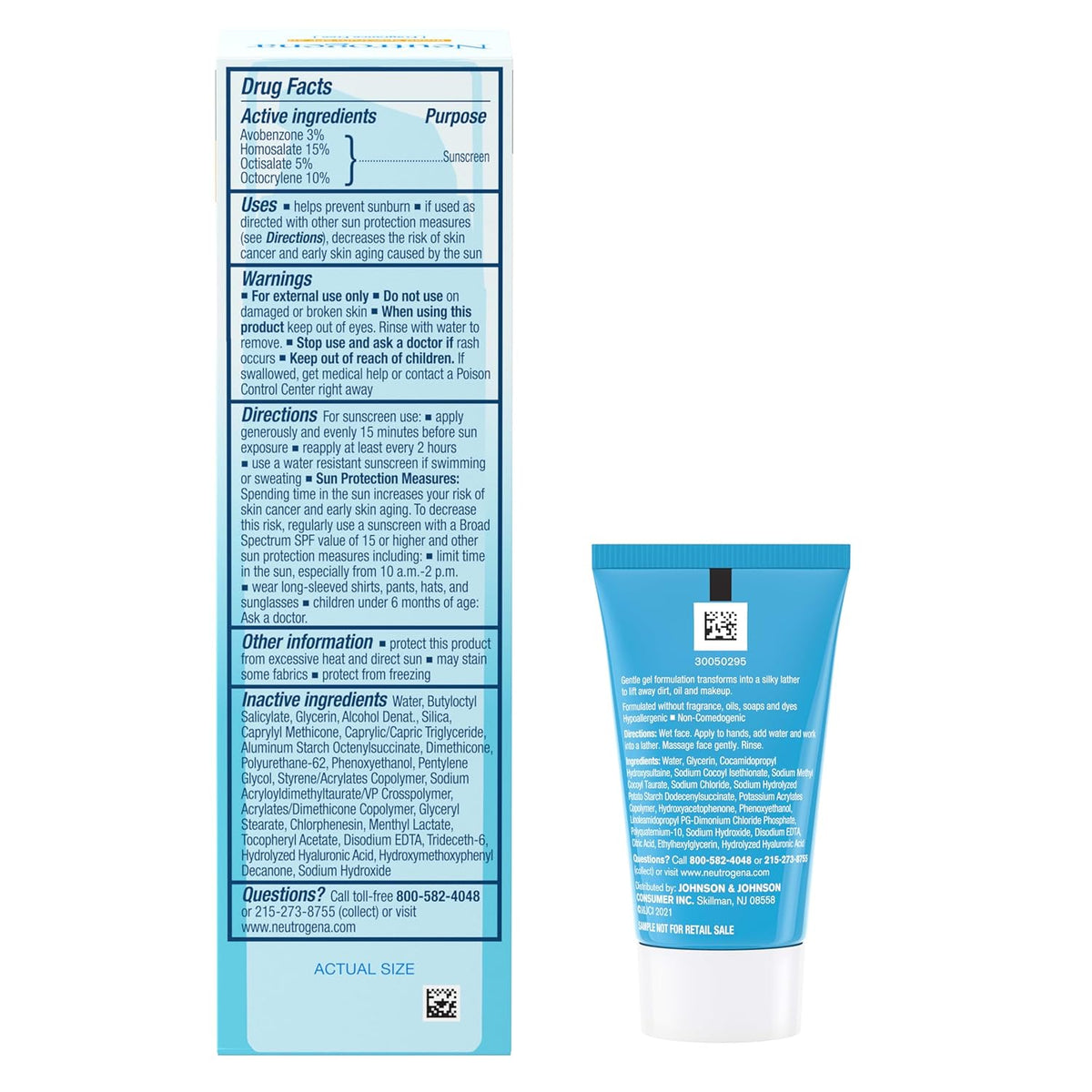 Neutrogena Hydro Boost SPF 50 Hyaluronic Acid Face Lotion with Cleanser Sample – Fragrance Free Daily Ritual for De Stressing Skincare Moments