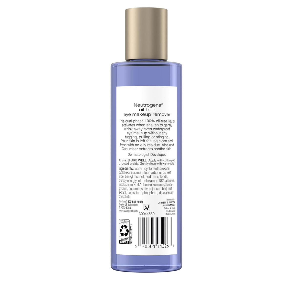 Neutrogena Oil-Free Eye Makeup Remover – Gentle Sting-Free Cleanser Tested for Irritation-Prone Eyes