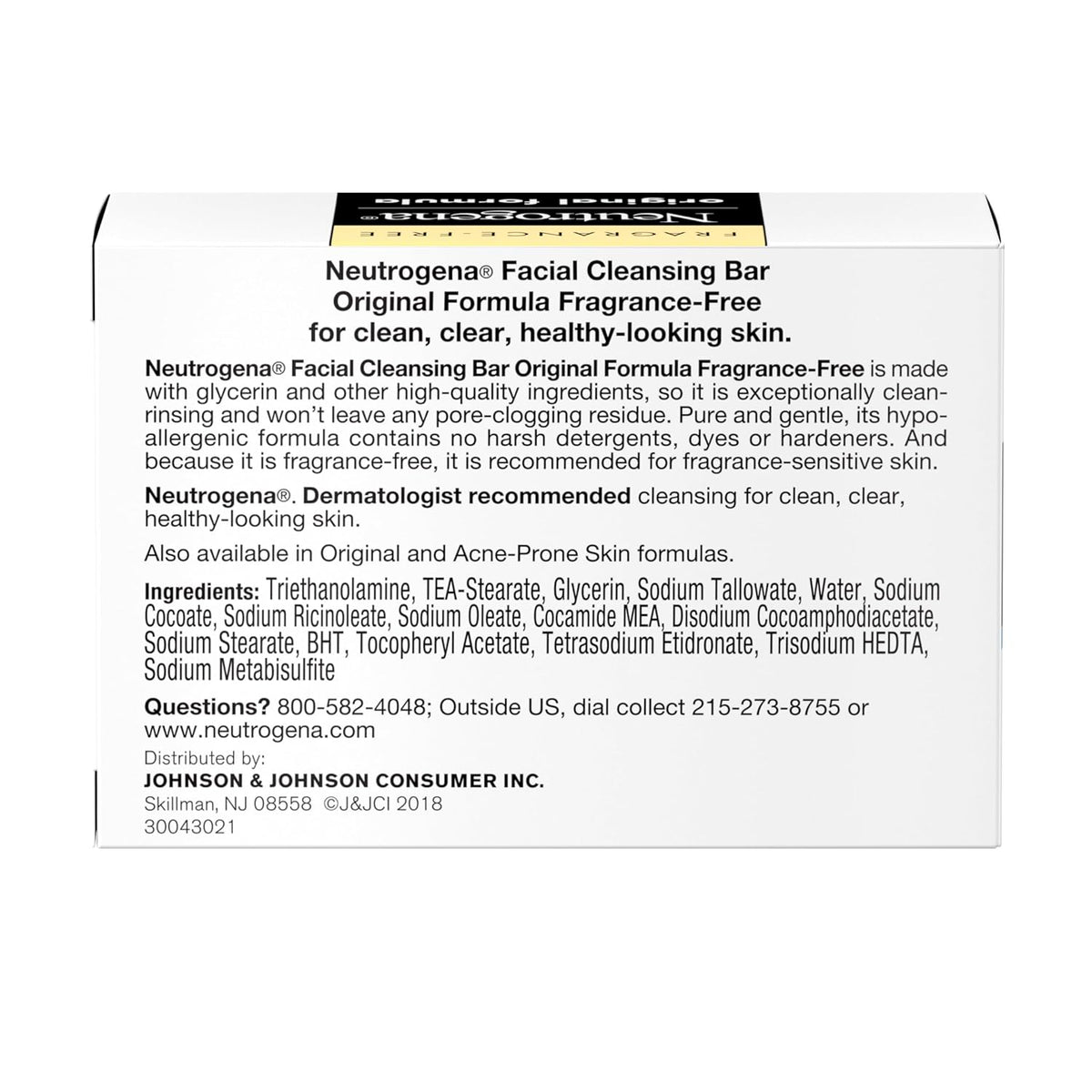 Neutrogena Original Fragrance-Free Cleansing Bar – Holiday Gift for Women Who Love Trusted Skincare, Hypoallergenic 3.5 oz