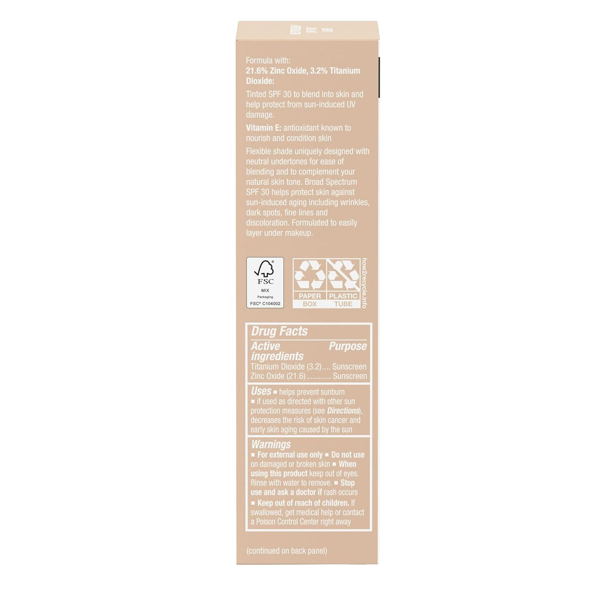 Neutrogena Purescreen+ Mineral UV Tint Face Liquid Tinted Sunscreen – Less-Is-More Skincare, Fragrance-Free Mineral SPF 30