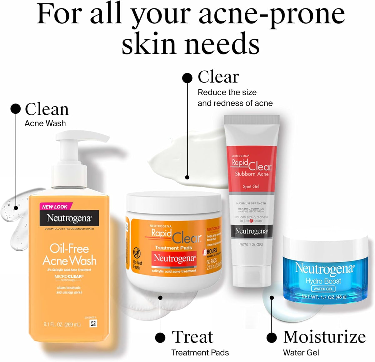 Neutrogena Rapid Clear Stubborn Acne Spot Treatment Gel – Bedroom Vanity Must-Have for Clear Skin Confidence, Fast-Acting Spot Gel