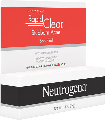 Neutrogena Rapid Clear Stubborn Acne Spot Treatment Gel – Bedroom Vanity Must-Have for Clear Skin Confidence, Fast-Acting Spot Gel