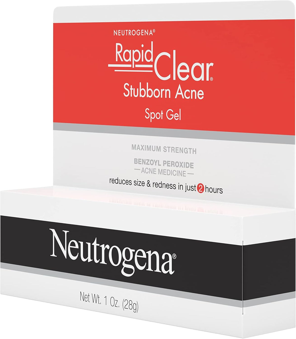 Neutrogena Rapid Clear Stubborn Acne Spot Treatment Gel – Bedroom Vanity Must-Have for Clear Skin Confidence, Fast-Acting Spot Gel