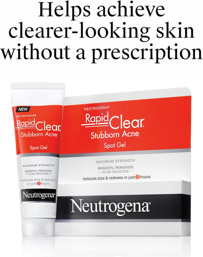 Neutrogena Rapid Clear Stubborn Acne Spot Treatment Gel – Bedroom Vanity Must-Have for Clear Skin Confidence, Fast-Acting Spot Gel