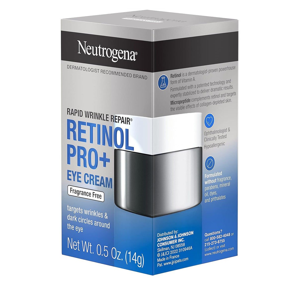 Neutrogena Rapid Wrinkle Repair Eye Cream – Clean-Formula Retinol Treatment Safe for the Eye Area