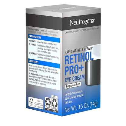Neutrogena Rapid Wrinkle Repair Eye Cream – Clean-Formula Retinol Treatment Safe for the Eye Area