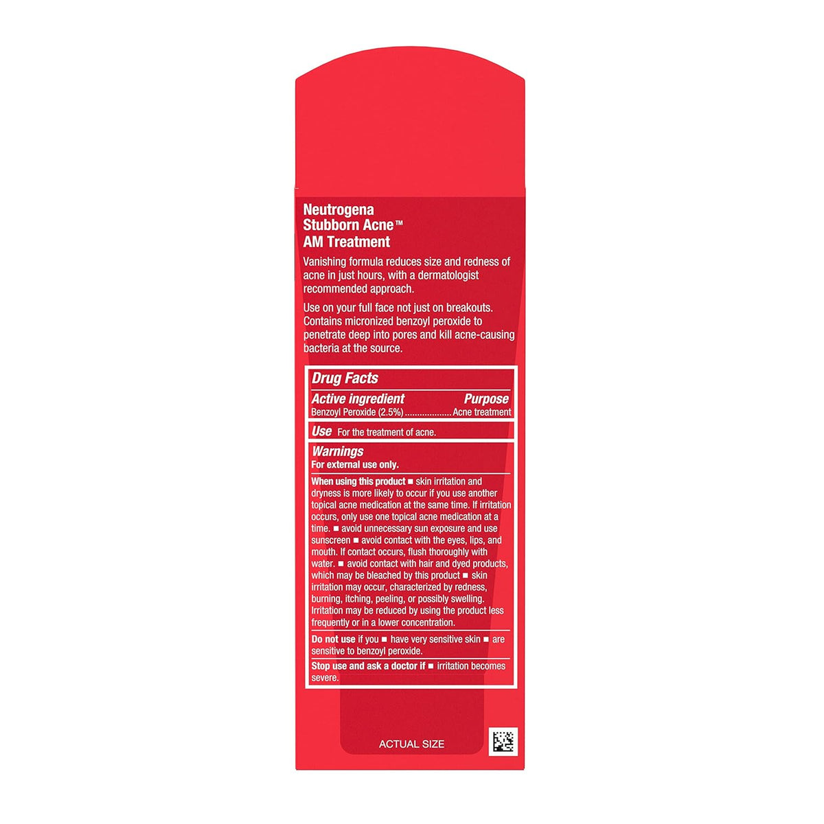 Neutrogena Stubborn Acne AM Treatment – Mindful AM Skincare Step to Calm Breakouts and Redness, Fragrance-Free