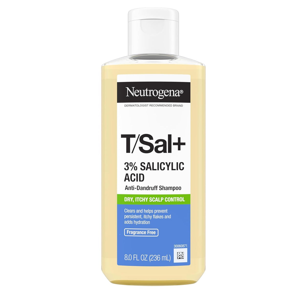 Neutrogena T/Sal+ Anti-Dandruff Shampoo – Self-Care Wash for Seborrheic Dermatitis and Psoriasis Relief, 8 fl oz