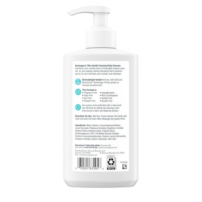 Neutrogena Ultra Gentle Foaming Cleanser – Mindful Face Wash for Reactive Skin and Barrier Repair, 12 fl. oz