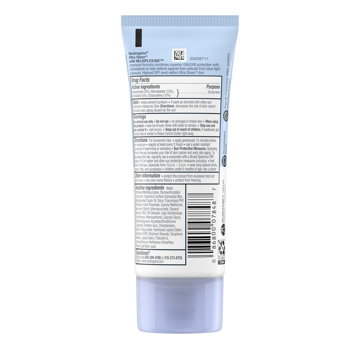 Neutrogena Ultra Sheer Dry-Touch Sunblock SPF 100+ – Blue Light and UV Defense for Long Screen Days and Evening Self-Care
