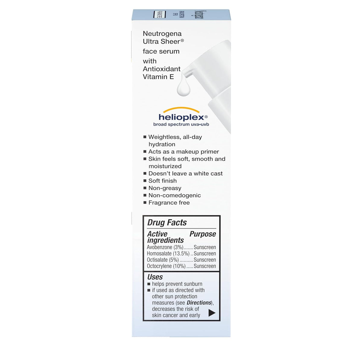Neutrogena Ultra Sheer Face Sunscreen Serum – Self-Care Hydrating Sunscreen, Fragrance-Free Broad-Spectrum SPF 60