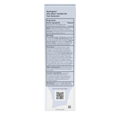 Neutrogena Ultra Sheer Gel Face Sunscreen – Compact Pump Tube for Carry-On, Gym Bag, and Beach Tote