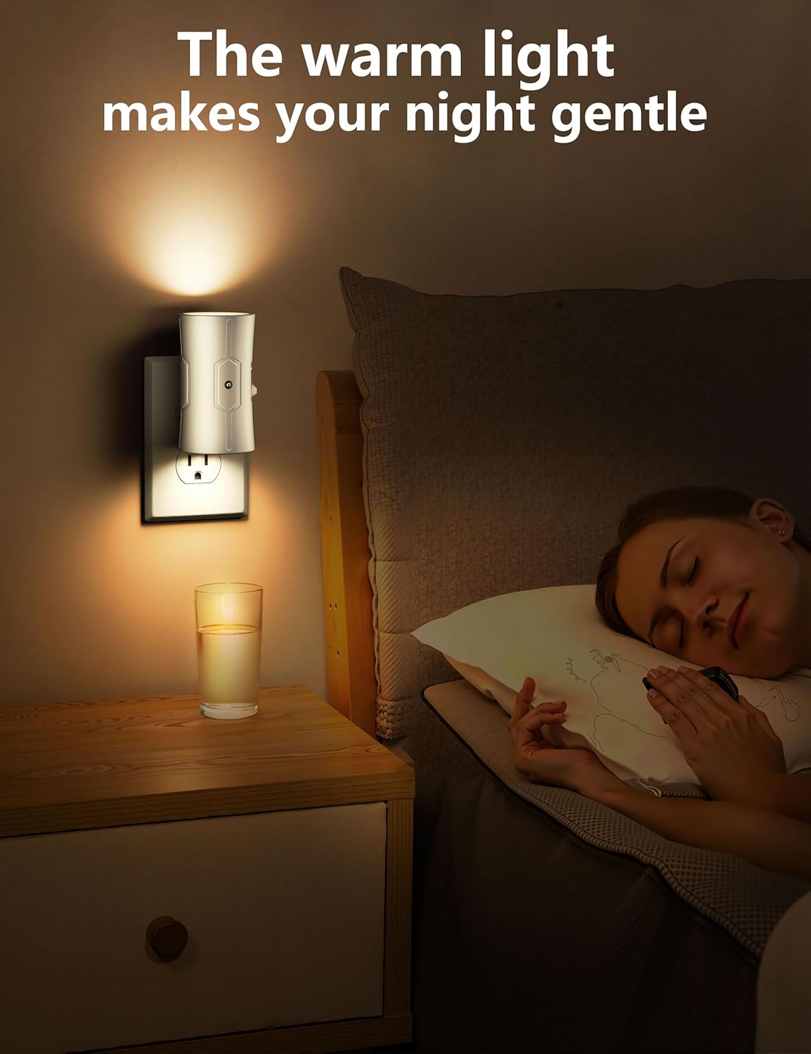 Night Lights Plug into Wall 2 Pack – Smoke Free Flame Free Hallway Night Light with Auto On Off Light Sensor for Elderly Fall Prevention