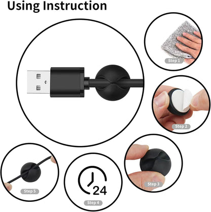 Nimble Cable Clips – Less-Is-More Charging Station Organizer, Adhesive Cord Keeper for Kitchen Counter and Desk