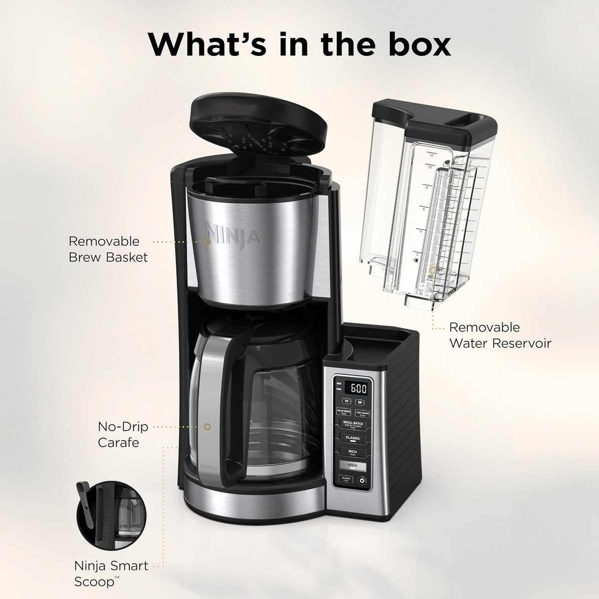 Ninja Fresh Brew Coffee Maker – Small-Batch 1-4 Cup and Full 12-Cup Carafe Brewer for Varied Household Needs