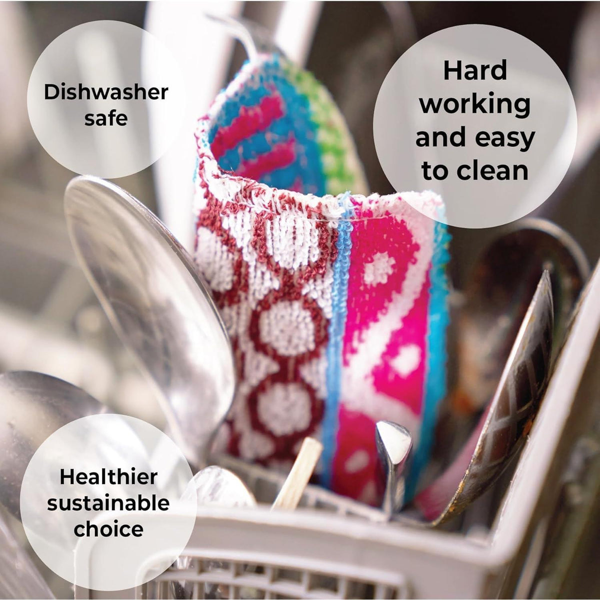 non-scratching soft scrub safe for non-stick, ceramic, glass, and cast iron surfaces