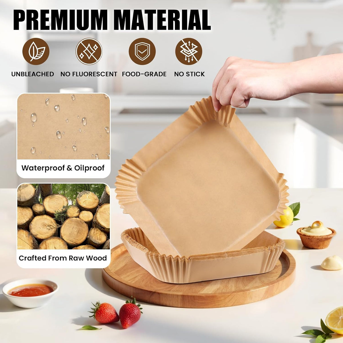 non-stick, leakproof, and greaseproof single-use design