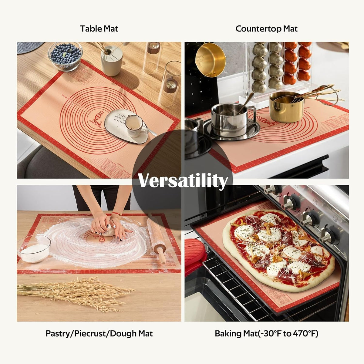 Non-Stick Rolling Mat – Streamlined Baking Station for Sourdough, Pastry, and Pizza Production
