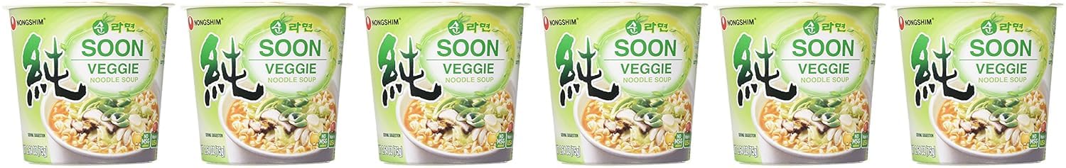 Nongshim Soon Vegan Cup Noodle – Intentional Kitchen Staple for Tiny Spaces, Microwaveable and Disposable