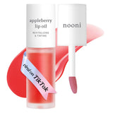 NOONI Appleplum Lip Oil – Clutter-Free Lip Care for Neutral Vanity and Tidy Purses