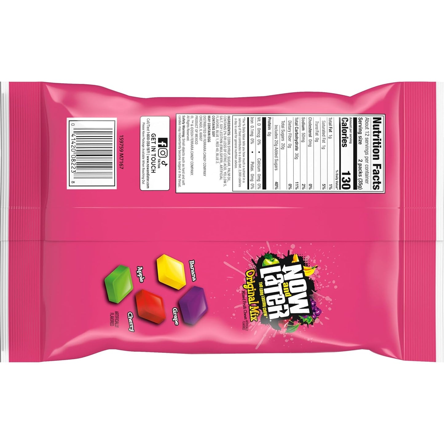 Now and Later Fruity Chews, 96 Count – Vintage Candy Sampler Gift for Candy Lovers and Party Hosts