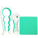 White and Cyan - 3 Pcs: 1 Jar opener+1 Bottle Opener+1 Gripper Pad