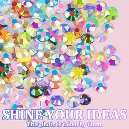 Nursery Friendly Bedazzling Kit – 34000 Pcs Lightweight Resin Flatback Rhinestones with Skin-Safe B7000 Glue for Kids Creative Play
