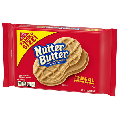 Nutter Butter Family Size Peanut Butter Sandwich Cookies, 16 oz – Sweet and Salty Snack Gift for Friends and Family