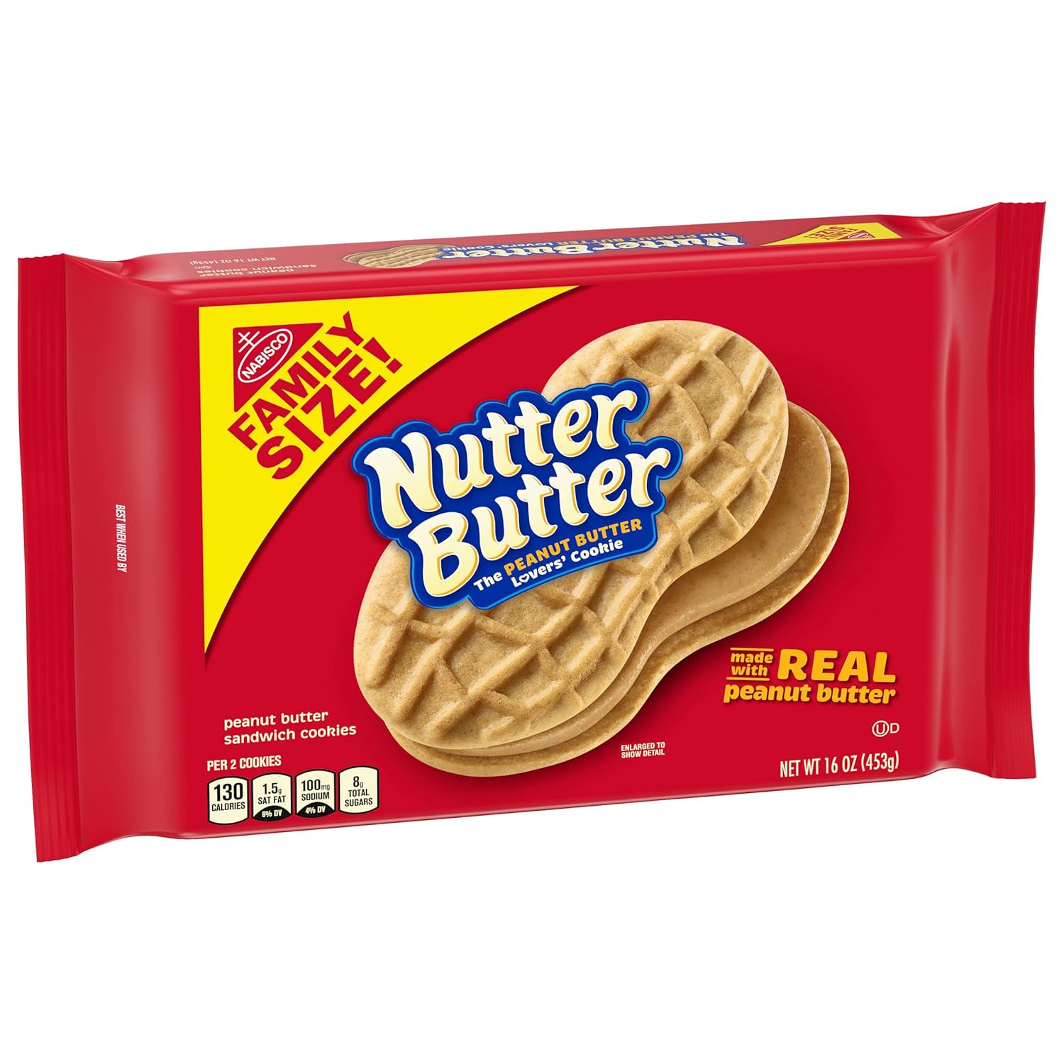 Nutter Butter Family Size Peanut Butter Sandwich Cookies, 16 oz – Sweet and Salty Snack Gift for Friends and Family
