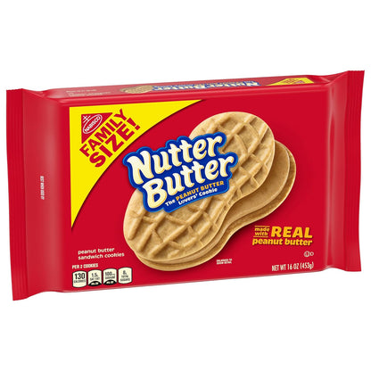 Nutter Butter Family Size Peanut Butter Sandwich Cookies, 16 oz – Sweet and Salty Snack Gift for Friends and Family