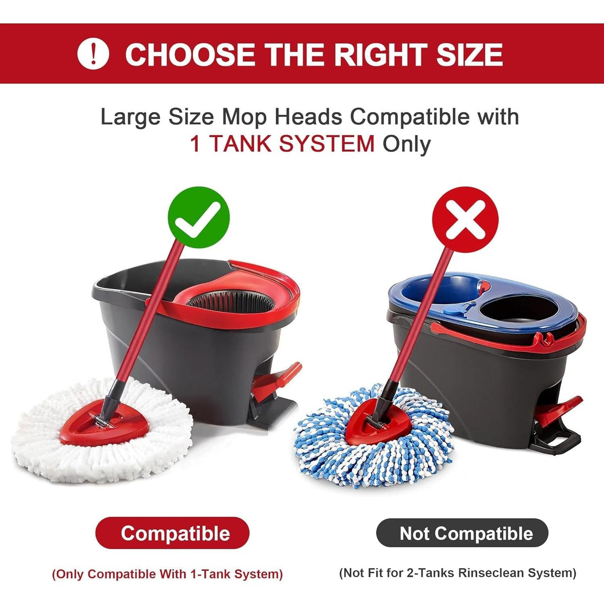 O-Cedar Compatible Spin Mop Refill Heads – High-Absorbency Microfiber for Efficient Workday Reset Cleaning