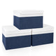 Navy Blue & White - Large - 3 Pack