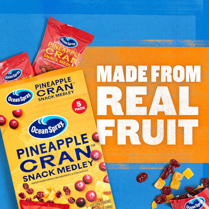 Ocean Spray Cran™ Snack Medley – Road Trip Non Perishable Snack, 5 Single Serve Pouches