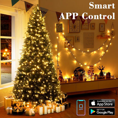 ODEETRONIC Smart LED String Lights 98 ft 300 Count Color Changing – Cozy Family Room Ambiance with Scheduling and 9 Lighting Modes