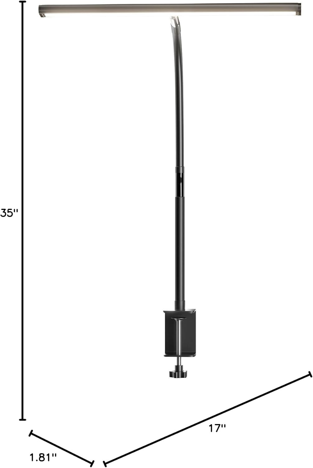 Office Desk Lamp for Multi-Monitor Setups – 17-Inch Wide LED Light Bar with USB Adapter and Memory Function