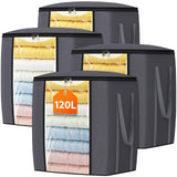 TasticTotes 120L Bedding Storage Bag – Minimalist Gray Storage Bin for Bedroom Closet and Living Room Aesthetic