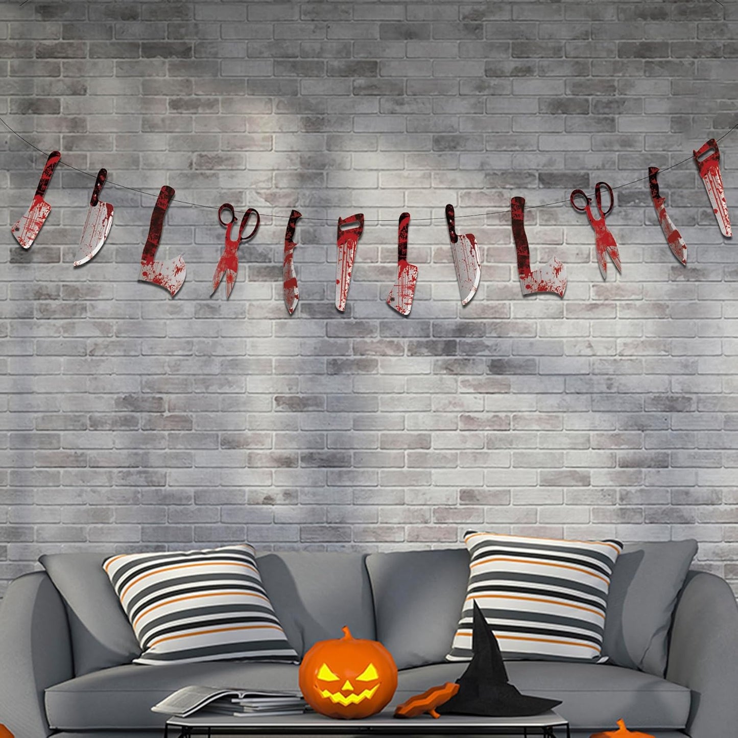 OHOME Aesthetic Halloween Banner Set - 12 Piece Wrinkle Free Wall Hanging for Bedroom Door and Cozy Seasonal Home Ambiance