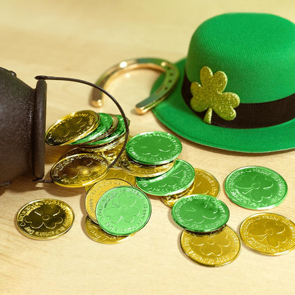 OHOME Plastic Gold Coins St. Patrick's Day – Entryway Bowl Filler and Pub-Style Tablescape Accent