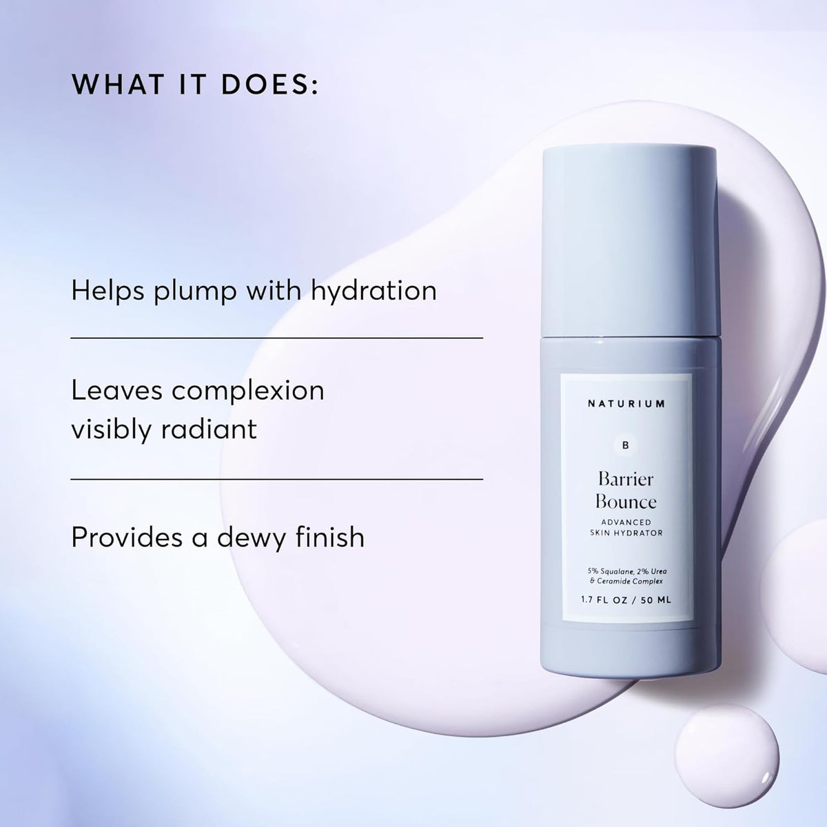 oil-serum hybrid format providing dewy, non-greasy finish