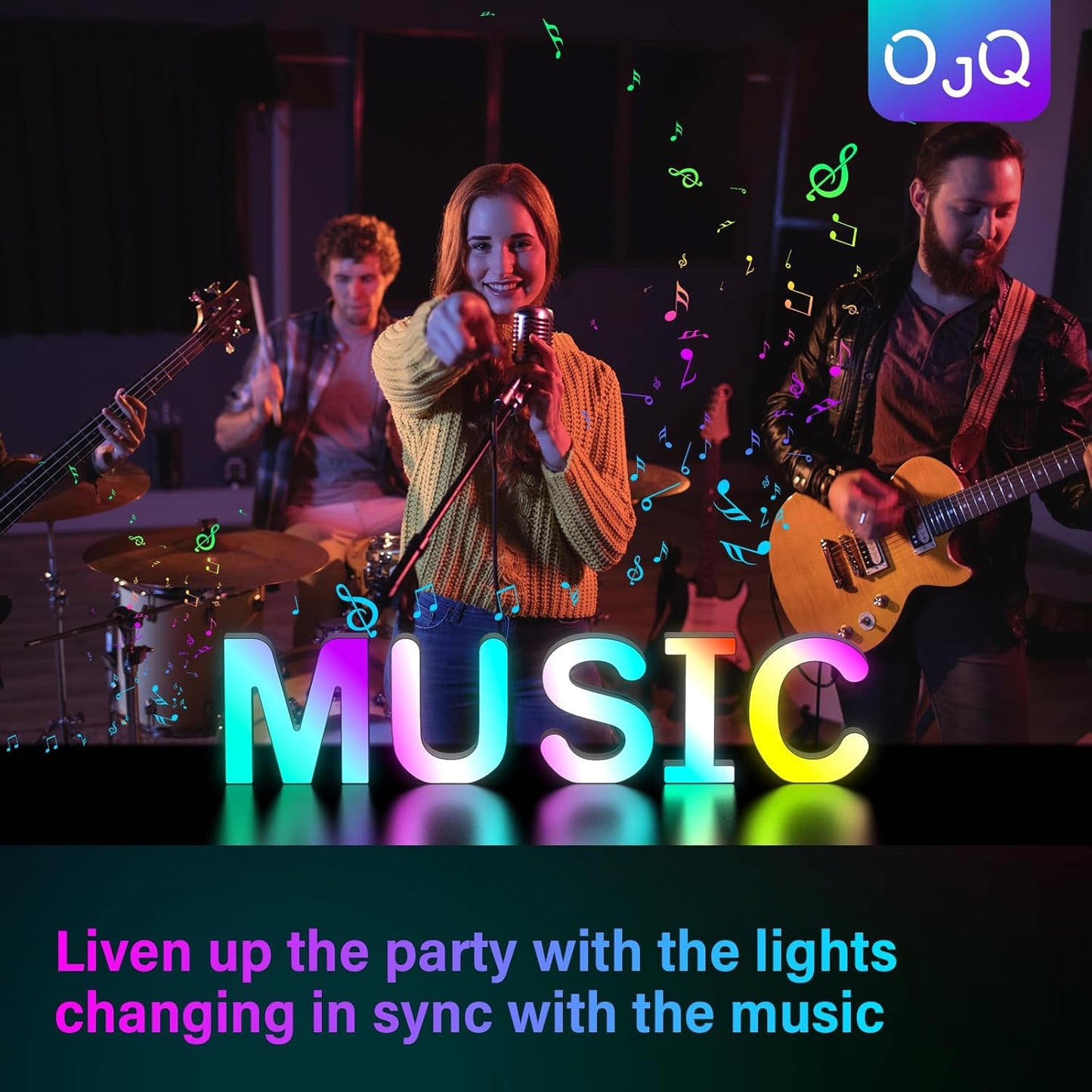 OJQ LED Marquee Letter Lights – Durable ABS Plastic Playroom Decor with Self-Adhesive Mounting