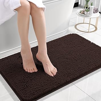 OLANLY Plush Kids Bathroom Floor Mat – Machine-Washable Rug for Playroom and Tub Side