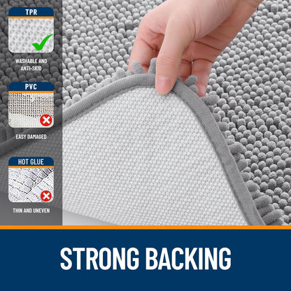 OLANLY Plush Kids Bathroom Floor Mat – Machine-Washable Rug for Playroom and Tub Side