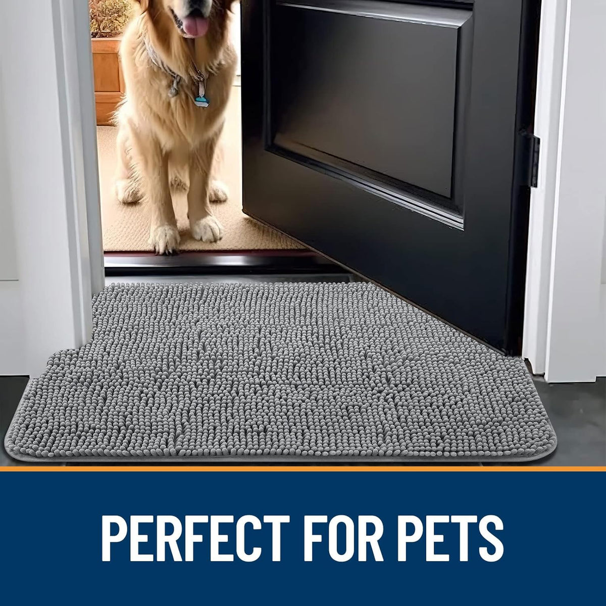 OLANLY Plush Pet Comfort Mat – Therapeutic Chenille Crate Liner and Entry Mat, Soft Surface for Joint Relief in Older Dogs